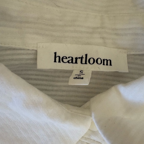 Heartloom The Paige Shirt Whit Collard Long Sleeve Button Cotton Down Size Small - Picture 10 of 11